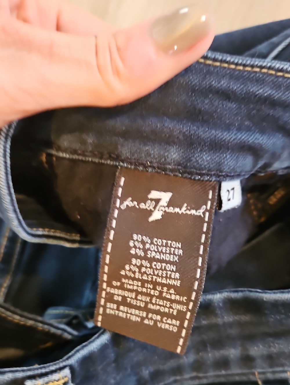 7 For All Mankind Mid Rise Skinny Jeans Size 27 - Picture 3 of 4